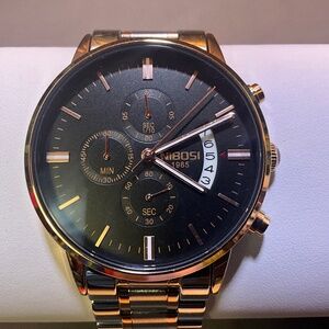 NIBOSI Men's Watch Analog Minimalist Black Dial